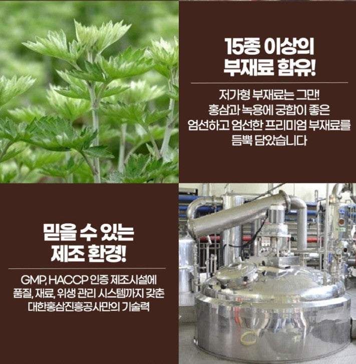 Premium Korean Red Ginseng and Deer Antler Extract (70ml × 30 Packs)