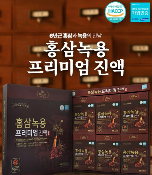 Premium Korean Red Ginseng and Deer Antler Extract (70ml × 30 Packs)